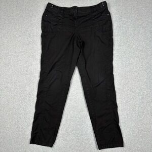 CHICO'S Pants Womens 10 (1.5) Mid‎ Rise Stretch Black Zip Preppy Casual